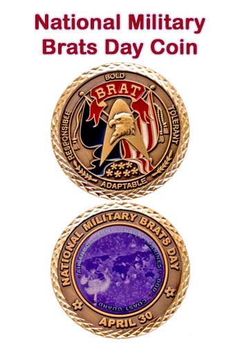 Very Strange Places; National Military Brats Day Challenge Coin image